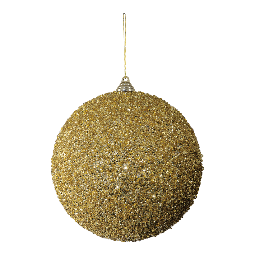 Ball with sequins, Ø 20cm out of styrofoam/plastic, with hanger, glittering