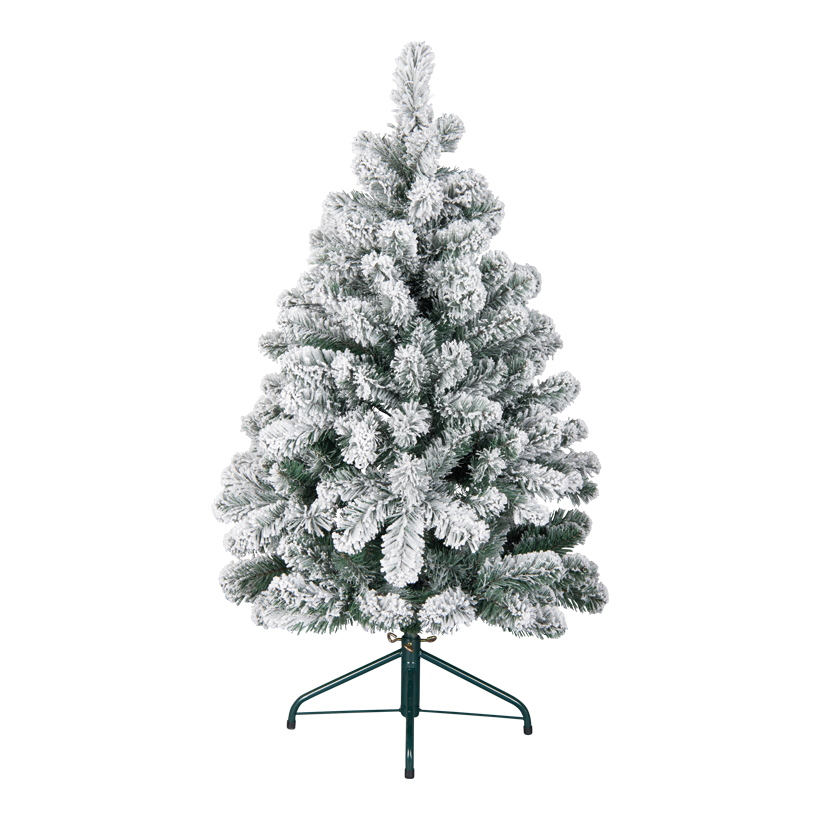Noble fir, 120cm Ø 70cm 193 tips, out of plastic, snowed, with metal stand