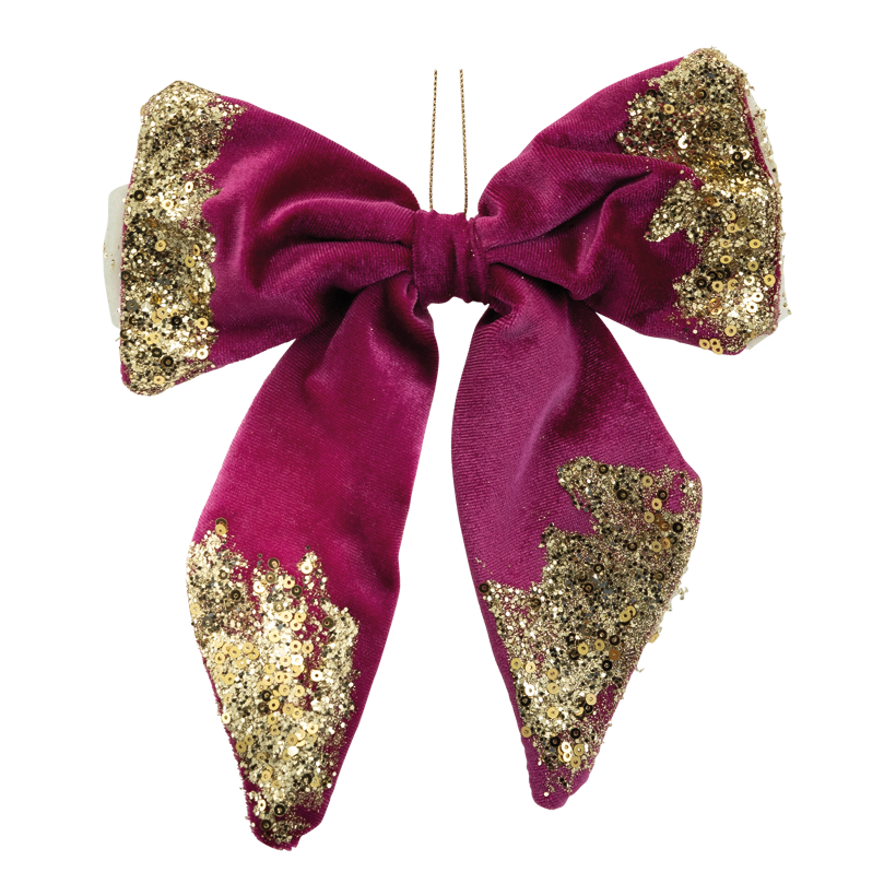 Julgransdekoration "båge", 20cm av plast/sammet med hängare