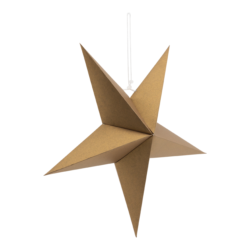 Stjärna, vikbar, Ø 40cm 5-uddig av kartong, med hängare