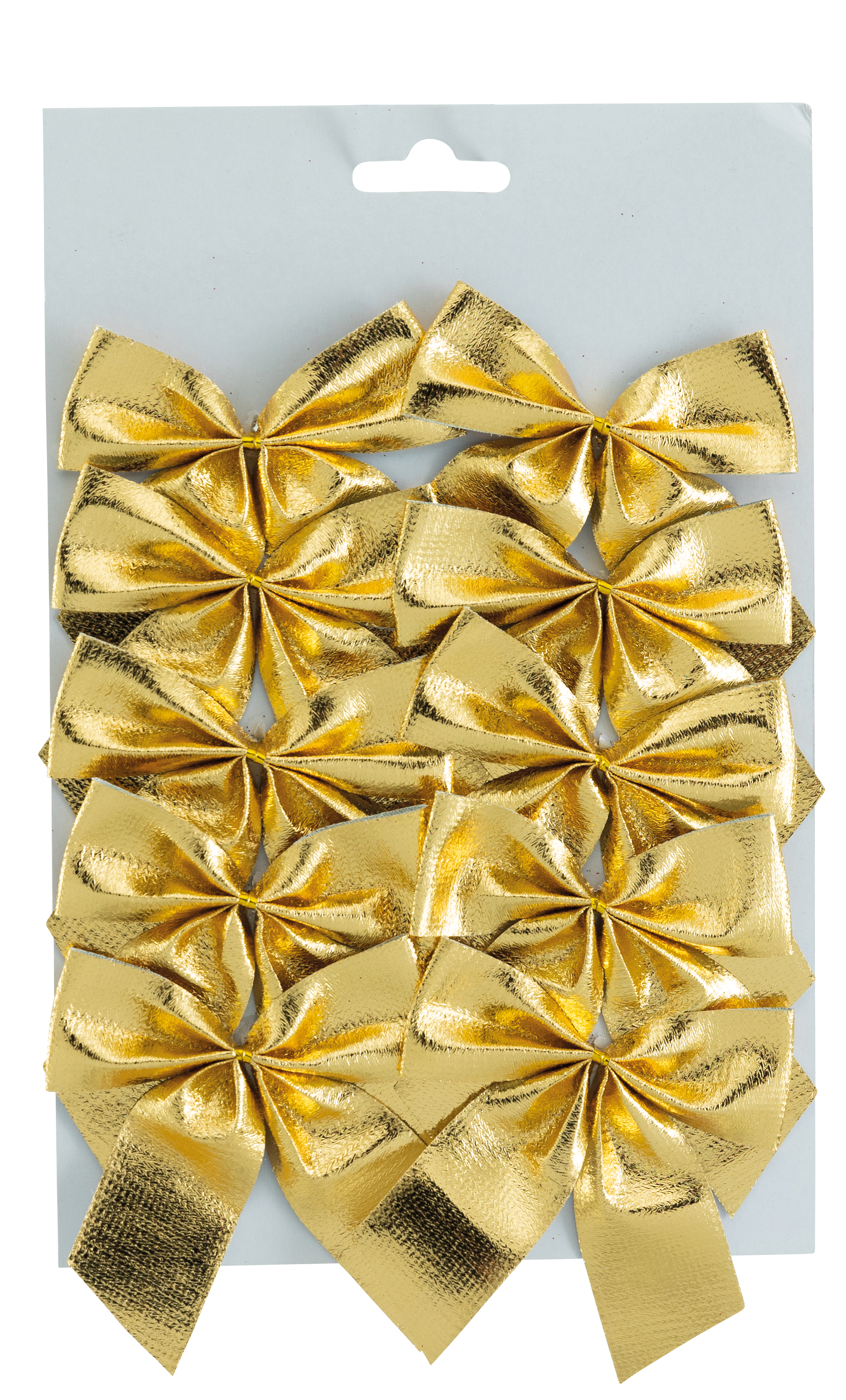 Rosetter, 9x8cm 10 st. av polyester, med 2 öglor, på kort