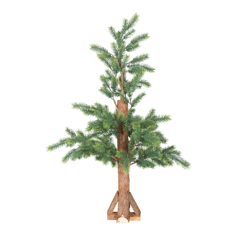 Gran, 90cm 245 tips av plast, träbas, spraygjutna spetsar