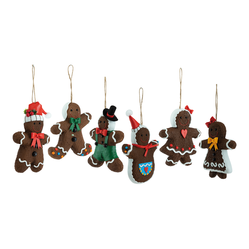 Pepparkakor, 20x12x2cm 6 st. av frigolit, med hängare