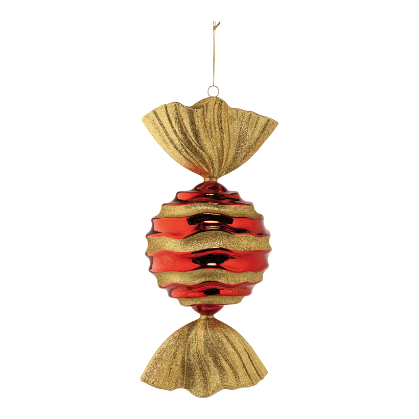 Candy, 46cm Ø 20cm out of plastic, waved, glittering, with hanger