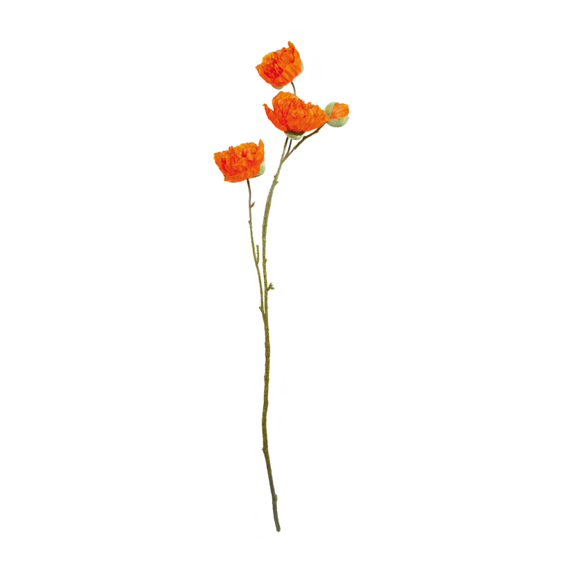 Vallmo kvist 80cm, med 4 blommor konstsilke
