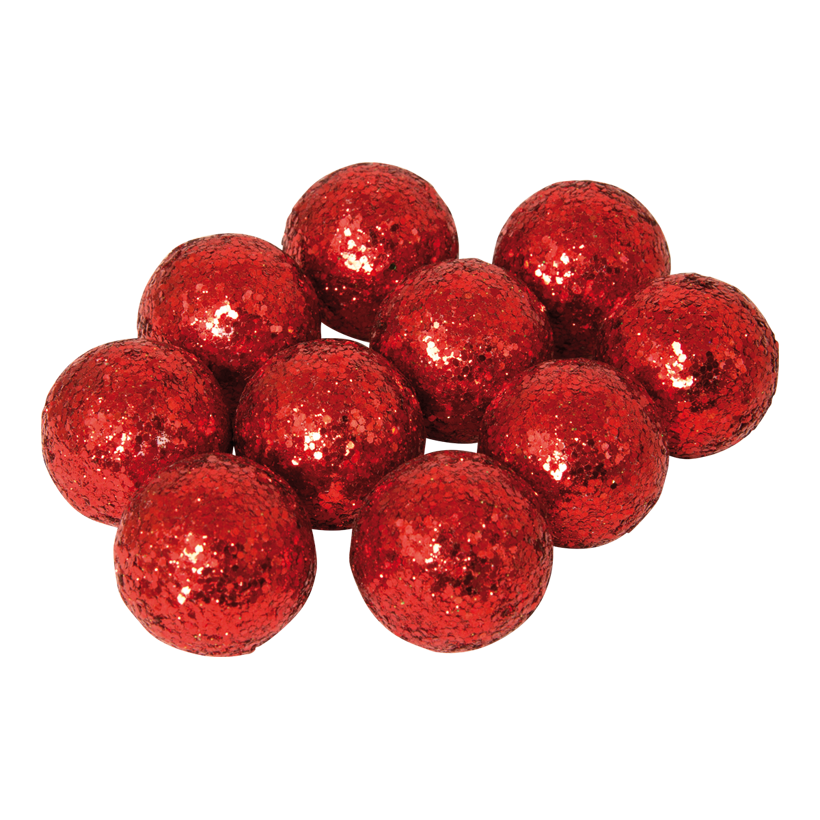 Balls with glitter, Ø 3cm, 24pcs./blister, styrofoam