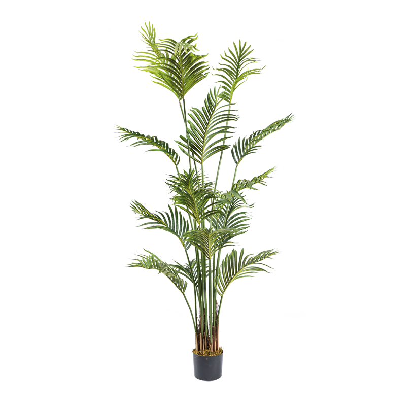 Palm i kruka 160cm Topf: Ø 15cm 17 blad av plast