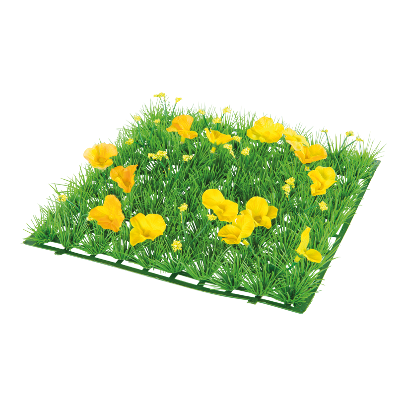 Gräsplattor "Smörblommor" 25x25cm, PVC konstsilke