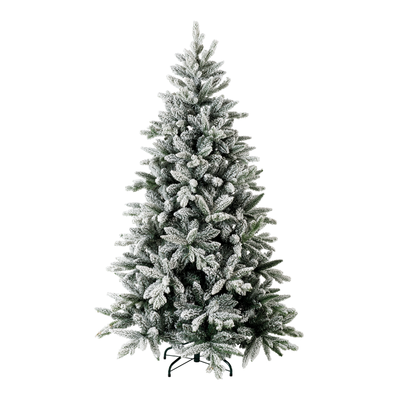 Noble fir, 210cm Ø ca. 120cm snowed, 1401 tips, PE/PVC-Mix, with metal stand