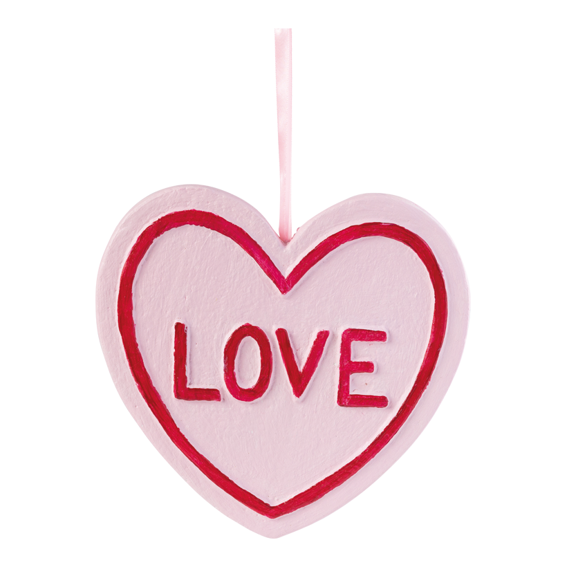 Hjärta med bokstäverna "LOVE" 20x20,5x2cm av frigolit bokstäver ensidig, med hängare