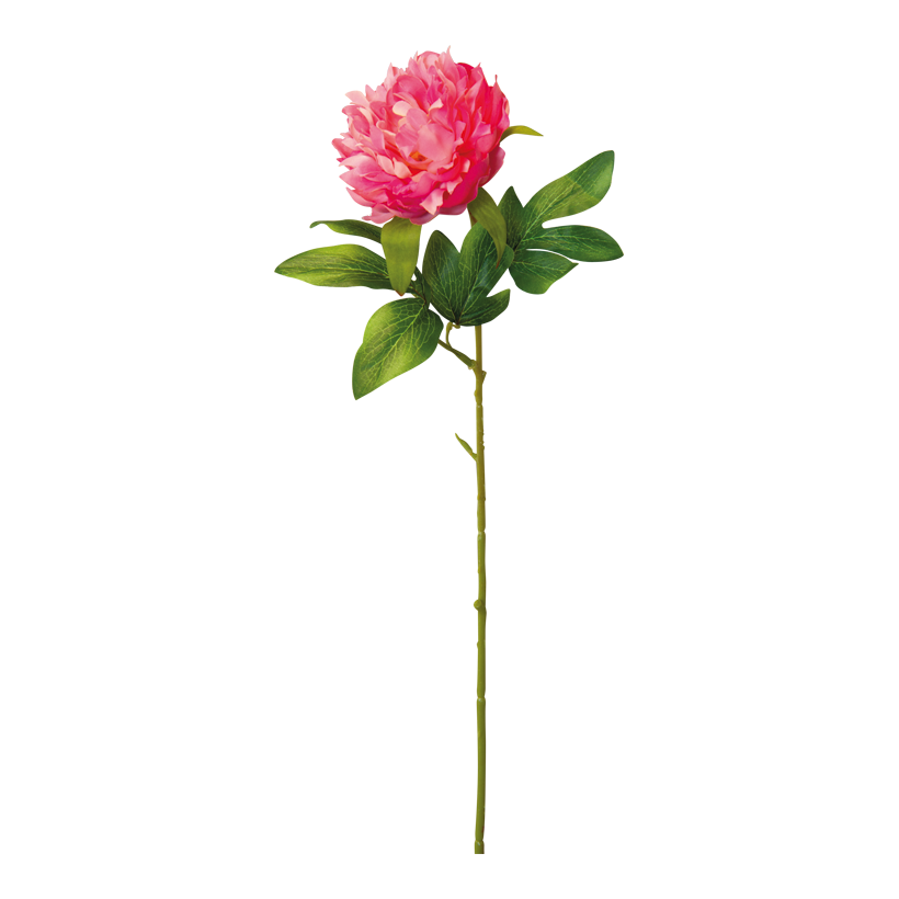 Pion med stam 60cm Blüte Ø 10cm av konstsilke/plast