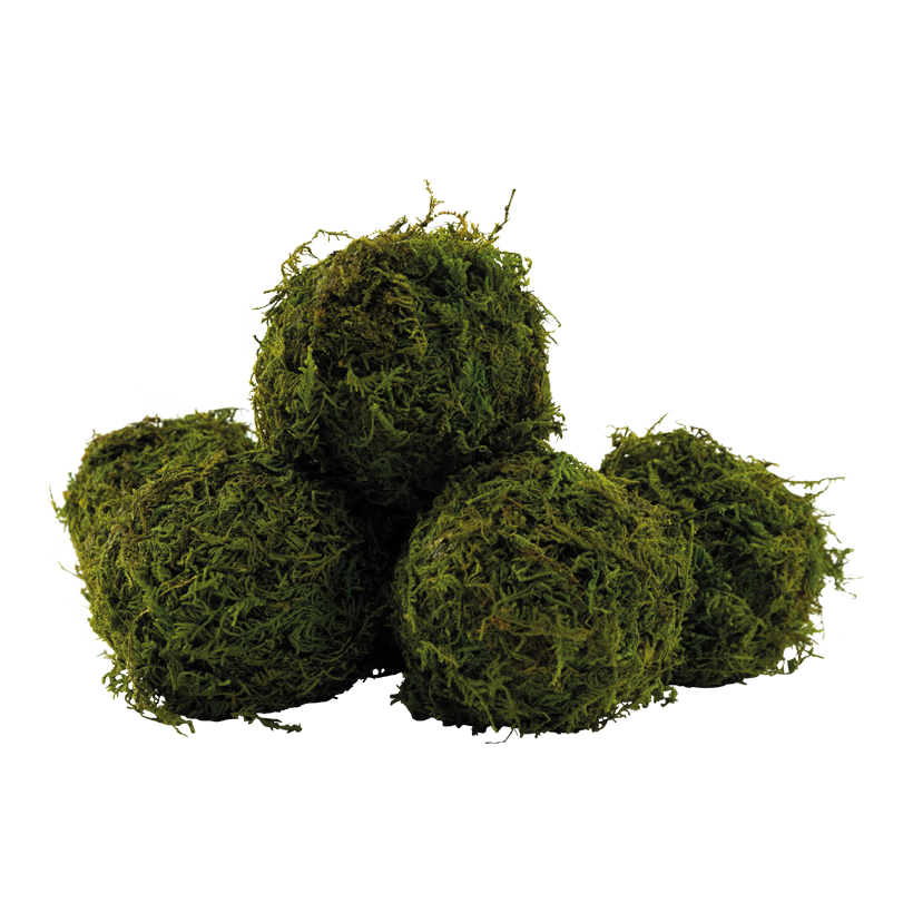 Mossbollar 8cm 6 st. av frigolit/plast med konstgjord mossa