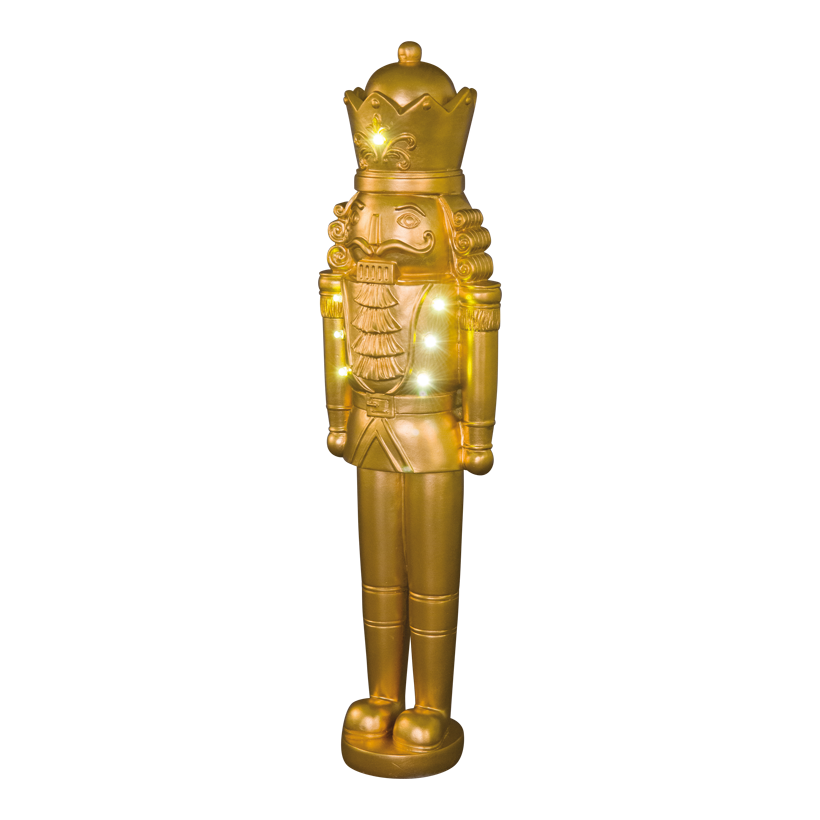 Nötknäppare, 46cm av polyresin med ljus