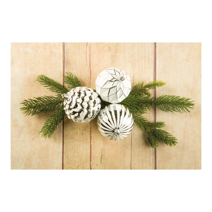 Christmas ball ornaments, 8cm 9 pcs. made of plastic, assorted, in blister with viewing window