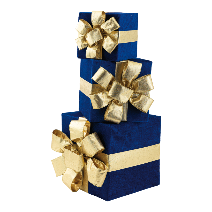 Presentförpackningar, 25x25x28cm, 20x20x26cm, 15,5x15,5x18cm set om 3 st av sammet, passa in i varandra