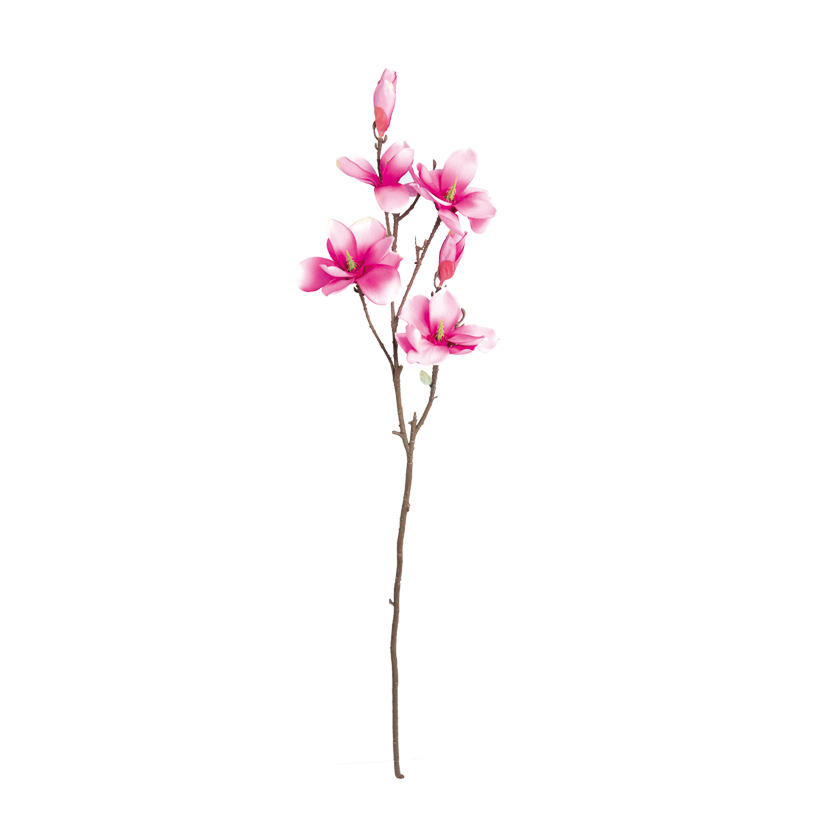 Magnoliakvist 100cm, 4 blommor 2 knoppar, konstsilke