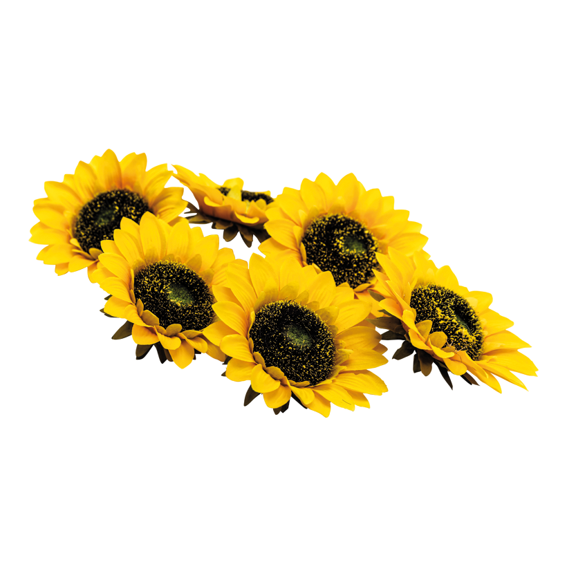 Solroshuvuden, Ø 14cm 6 st/påse av konstsilke