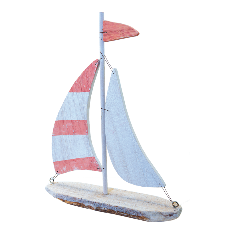 Segelbåt H: 40cm B: 38cm gjort av trä