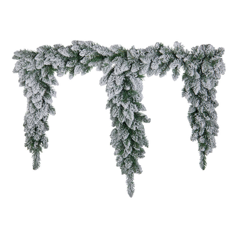 Noble fir frieze, 100cm Ø25cm, Zapfenlänge: 60/80/60cm out of plastic, snowed