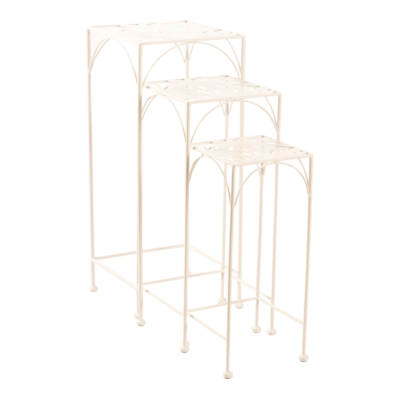 Presentatörer, A: 67x28x28cm, B: 57x24x24cm, C: 47x20x20cm set med 3 st, av metall