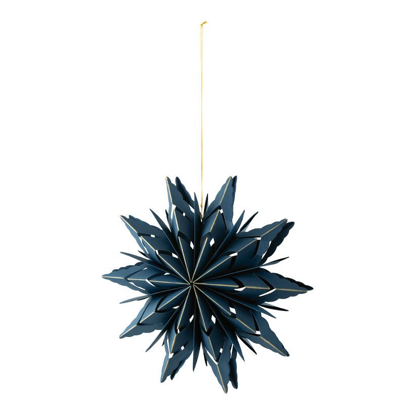 Foldable star, Ø 30cm 10-pointed, out of paper, with magnetic clasp, with gold edges