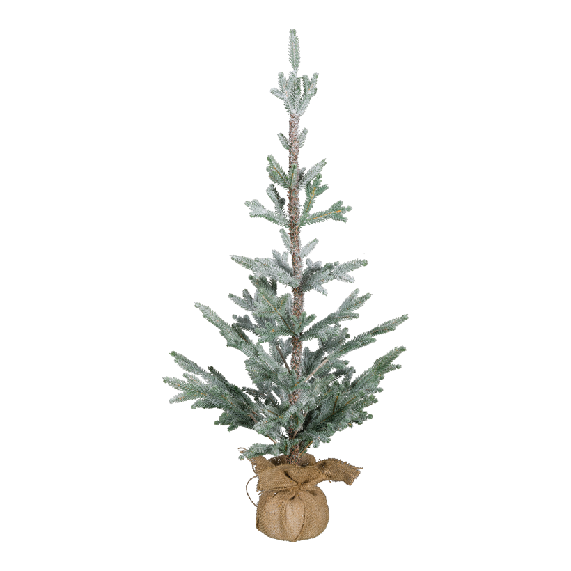 Christmas tree, 90cm snowed, in jute bag, 100% PE-tips