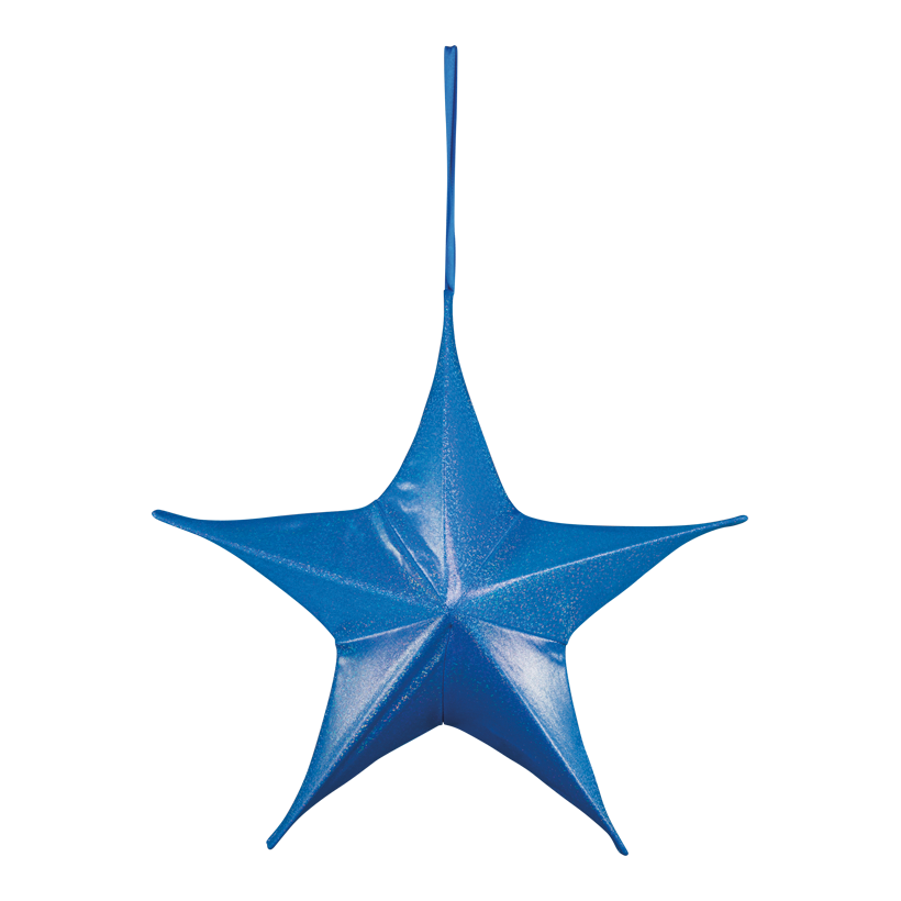 Textil stjärna, Ø 40cm 5-uddig av polyester/plast, med hängare, hopfällbar
