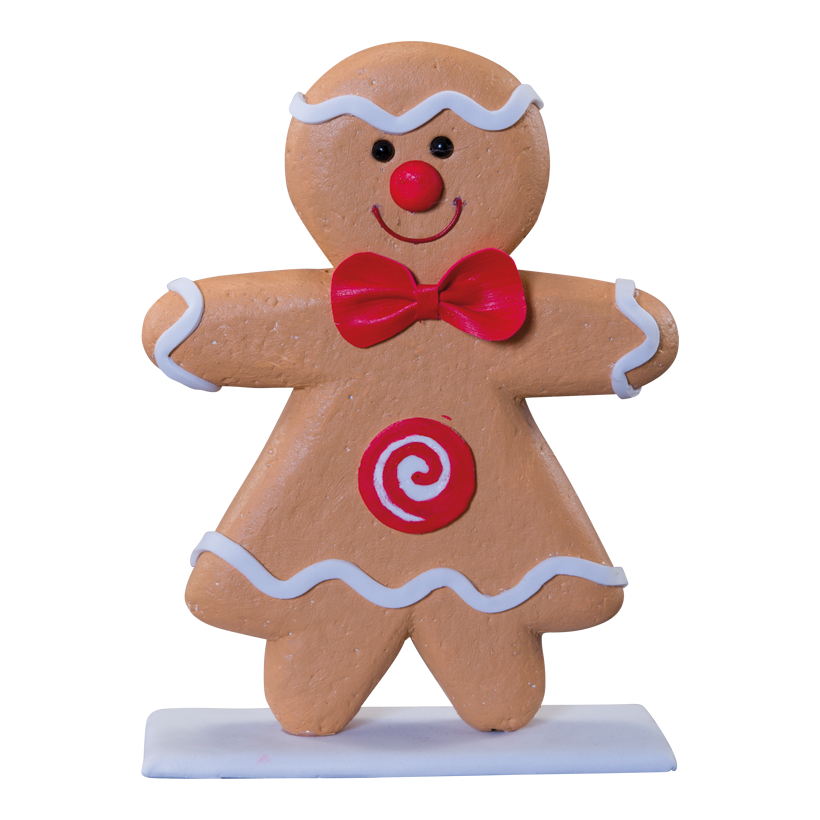 Pepparkakor "Girl", 20x15,5x4,6cm av frigolit/bomull med fluga, självstående