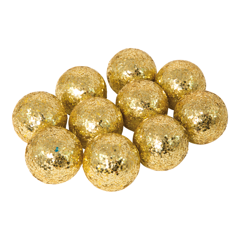 Balls with glitter, Ø 3cm, 24pcs./blister, styrofoam