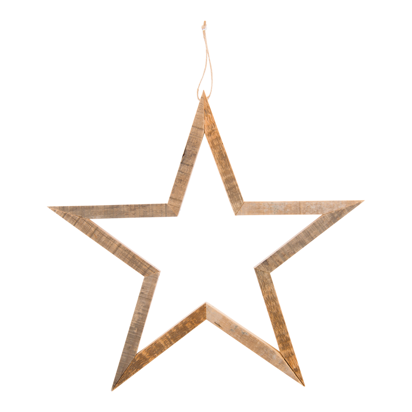 Trästjärna, 40x40x2cm med hängare