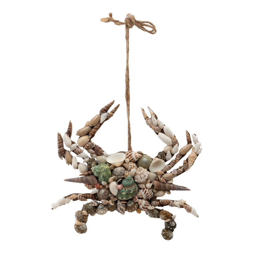 Krabba 22x20x3,5cm Hänger ca. 23cm ur MDF med riktiga skal