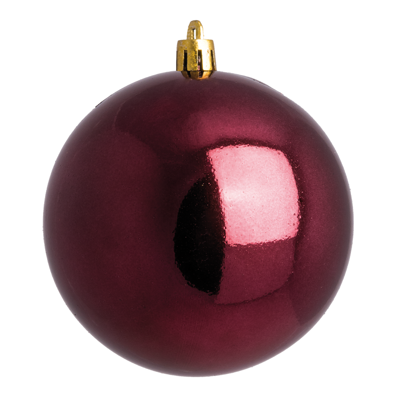 Julkula, vinröd blank, Ø 8cm, 6 st/förpackning