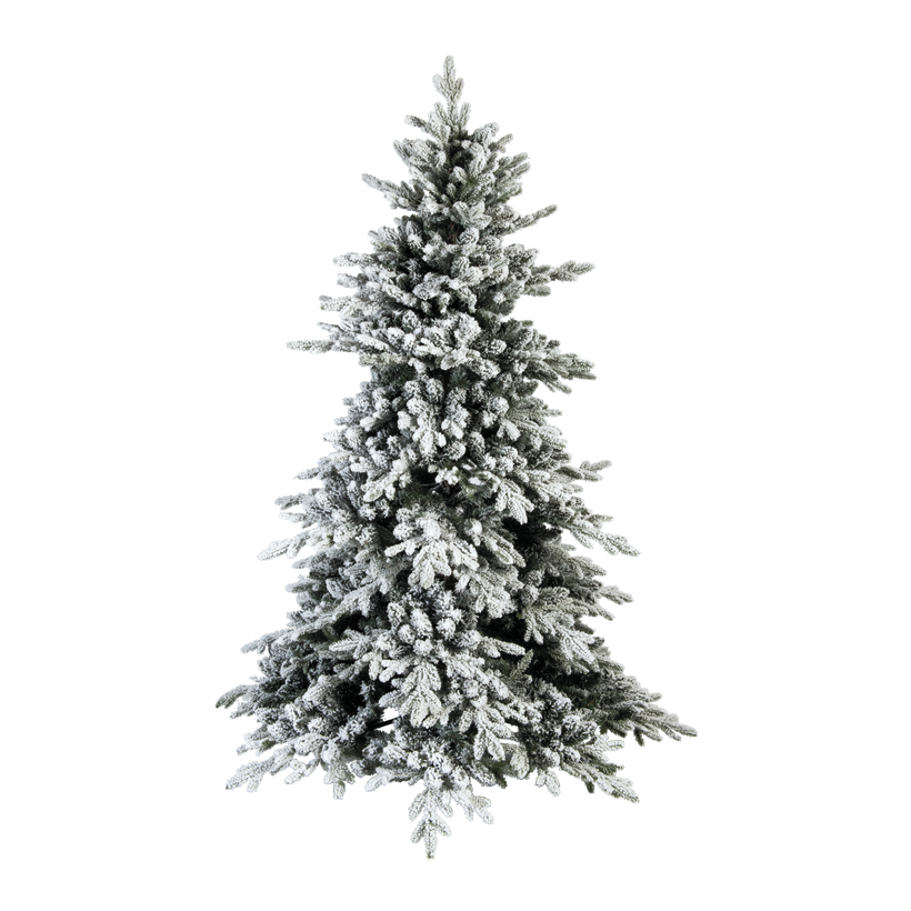 Noble fir snowed, 210cm Ø 100cm 768 PE-tips, 3074 PVC-tips, with metal stand, natural design