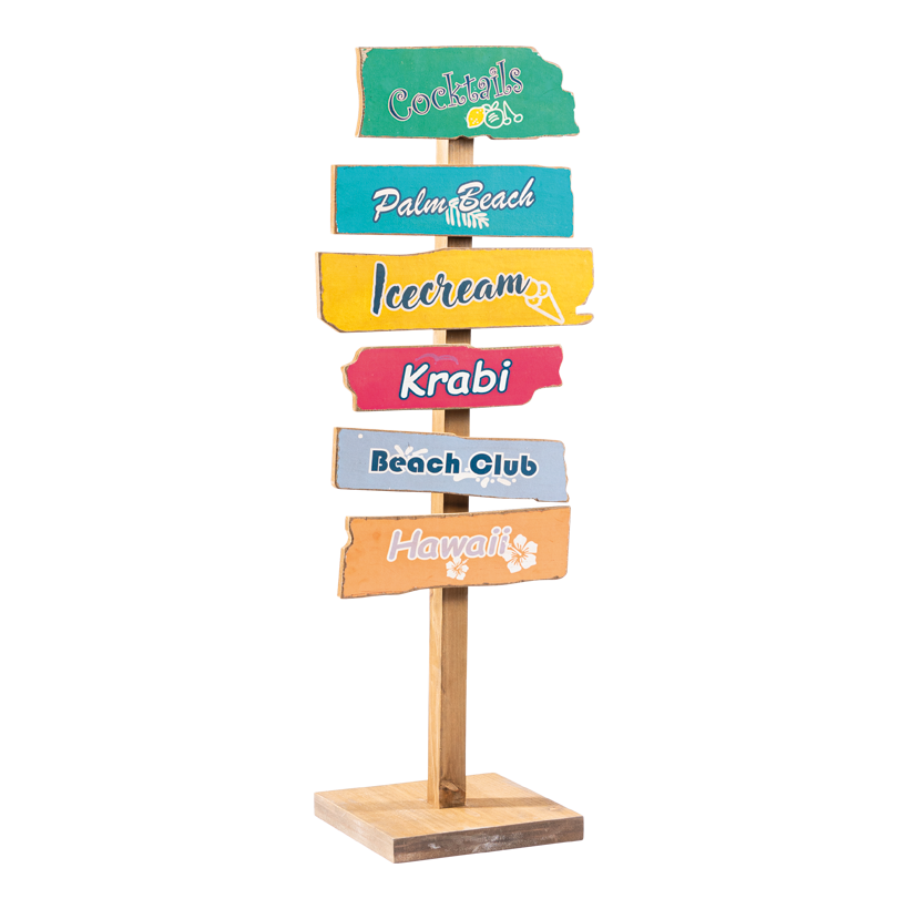 Vägvisare 122cm Schildgröße: 30-45cm med 8 riktningspilar ur MDF