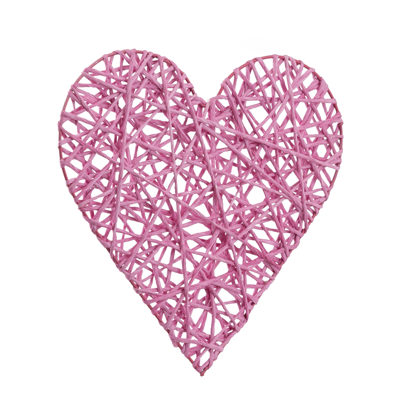 Hjärta 30cm av papper/tråd platt, med nylon hängare