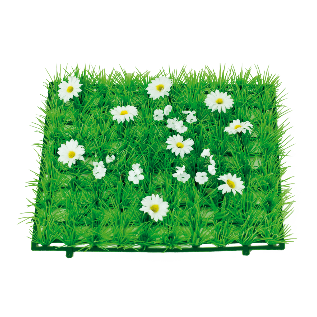 Gräsplattor "Daisies" 25x25cm, plast konstsilke