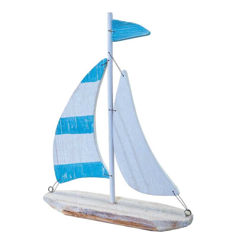 Segelbåt H: 40cm B: 38cm gjort av trä
