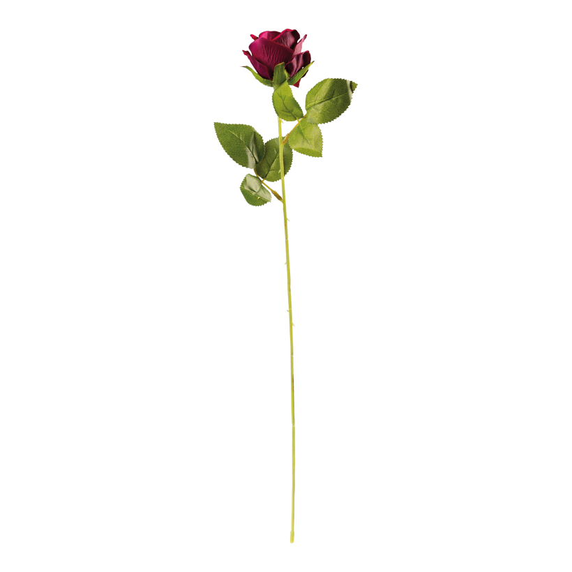 Rose on stem, 51cm Stiel: 37cm out of artificial silk/ plastic, flexible