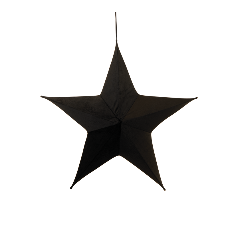 Textil stjärna, Ø 80cm 5-uddig gjord av sammet, vikbar, med dragkedja och hängare