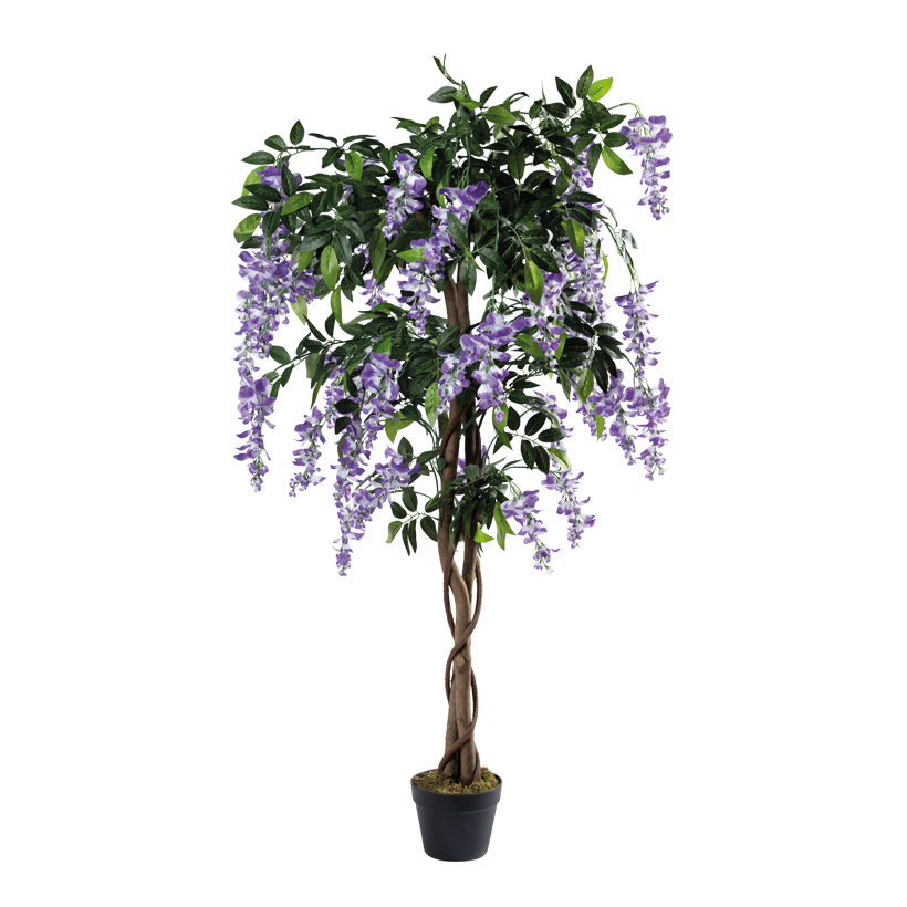 Wisteria träd 150cm Höhe 13cm, Ø 17cm ca. 840 blad av konstsilke/plast/trä