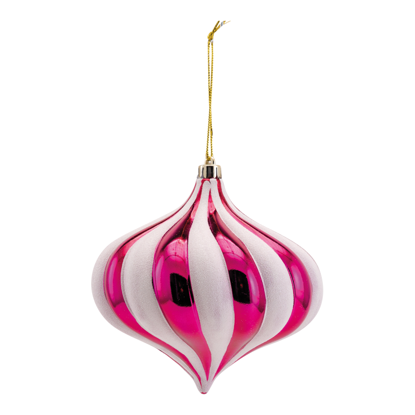 Ornament, Ø 14cm av plast lökform, med hängare