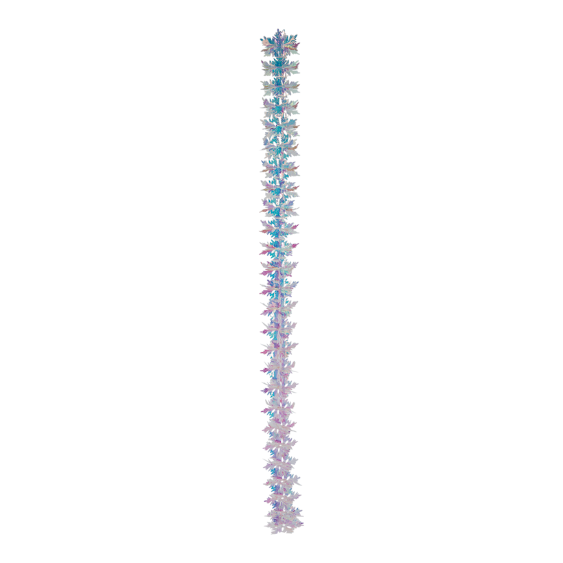 Foil garland, 200cm Ø15cm with hanger, holographic