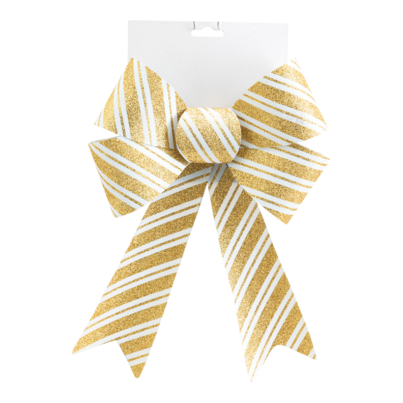 Rosett, 32x22x4cm av plast med 4 öglor, glitter, på kort