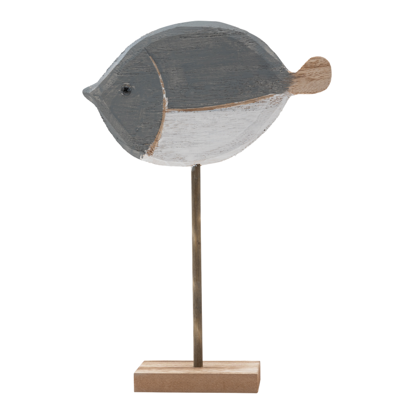Fisk på bottenplatta 31x21cm Fuß: 10x7x1cm 2-delar av trä, ensidig