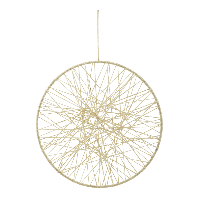 Ring med jutetråd 30cm av metall att hänga