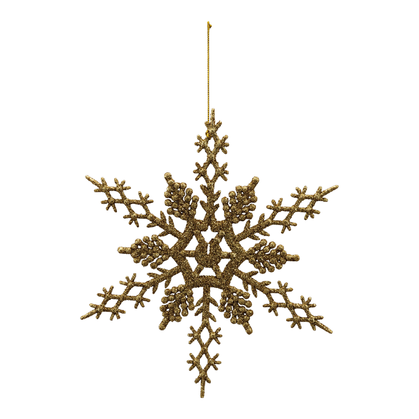 Snöflinga Ø 20cm av plast glitter, med hängare