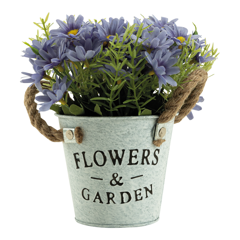 Daisy in pot, 20cm Topf: Ø 11cm out of plastic/artificial silk