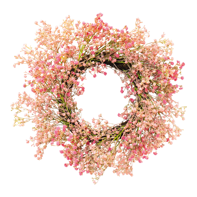 Flätad krans Ø 50cm med konstgjorda blommor