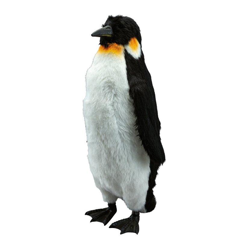 Pingvin 60x34x30cm av plast/fuskpäls stående