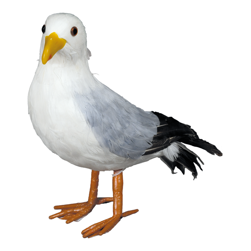 Fiskmås 26x30x10cm frigolit med fjädrar